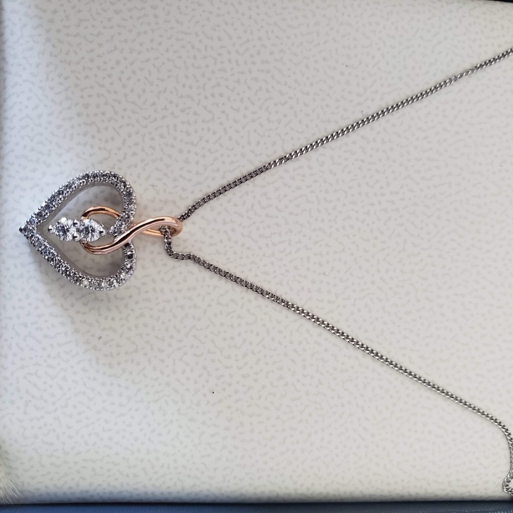 EVER US White Gold and Rose Gold Necklace NWT